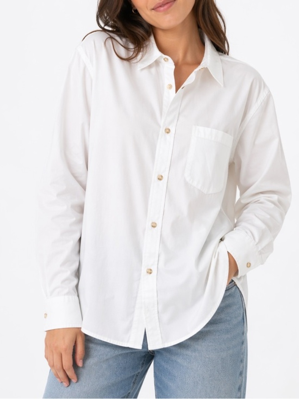 Classic White Button Down Perfectly pressed Luxury Staple Essential Large
